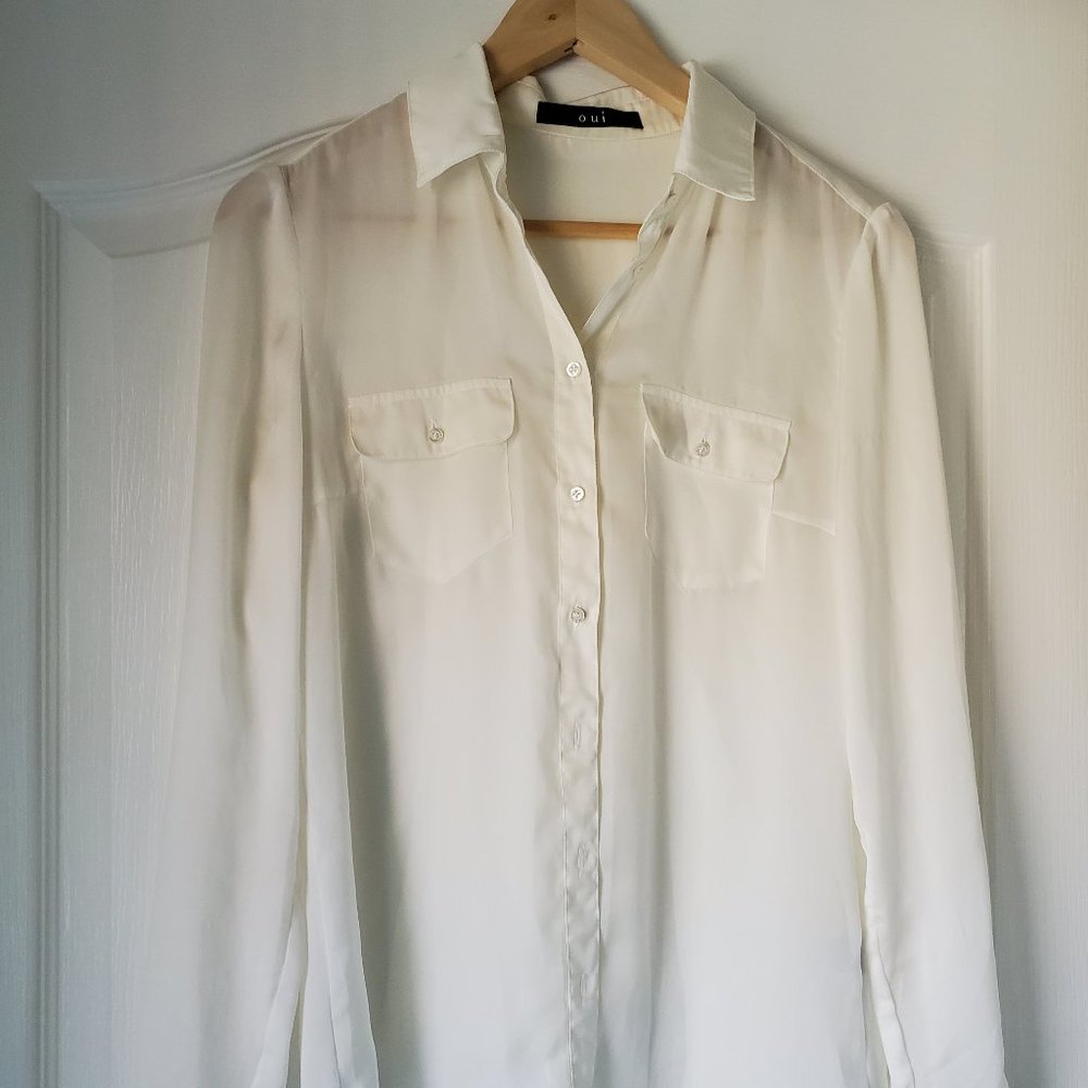 White Satin Super Soft Italian Blouse